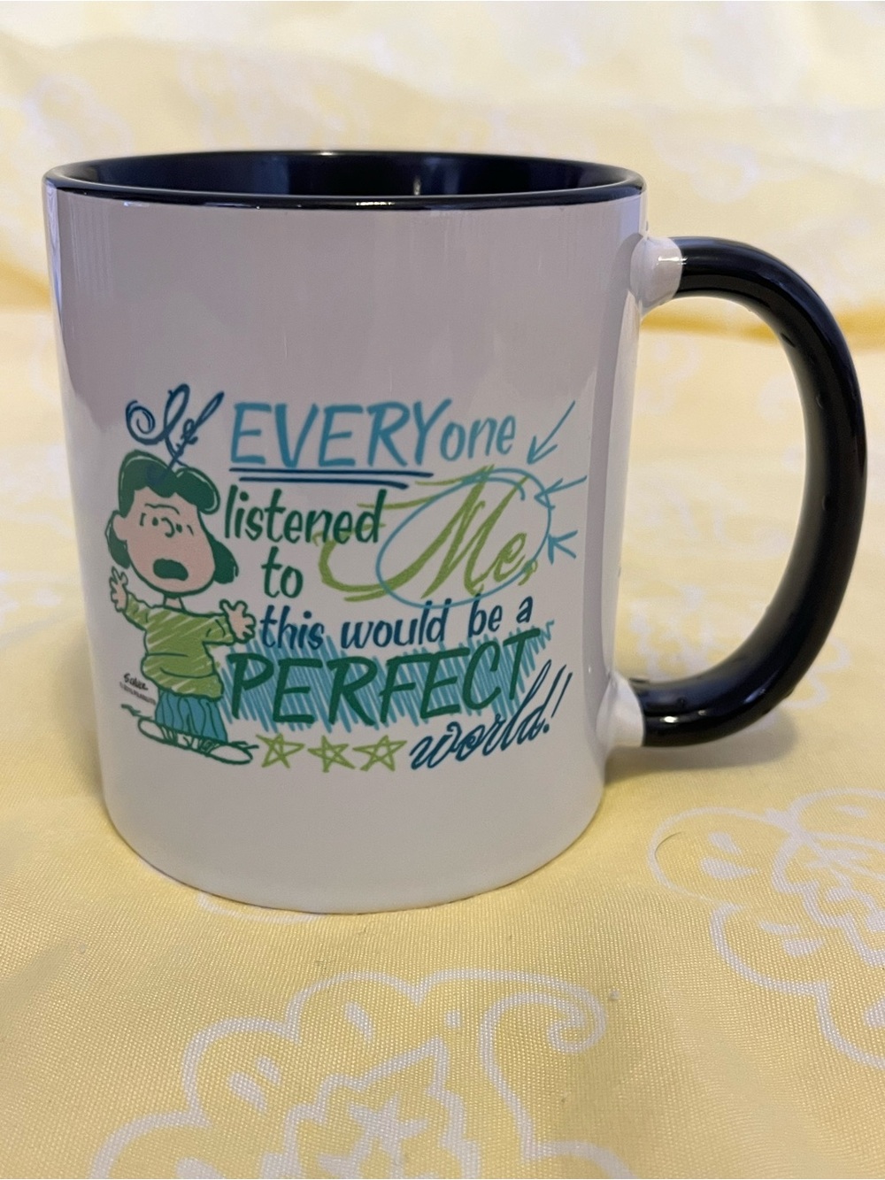 Peanuts Lucy Mug  ‘If Everyone Listened To Me This Would Be A Perfect World’ OC